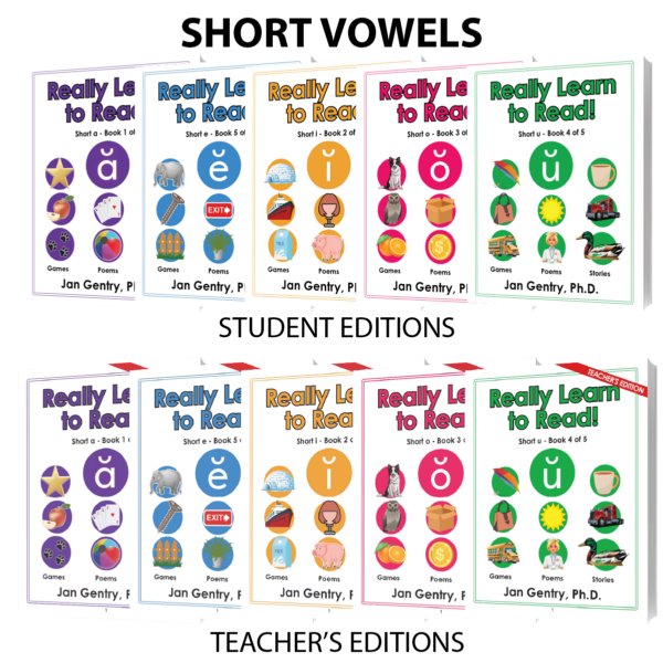 Really Learn To Read! Short Vowel Reading Lesson Book Series by Dr. Jan Gentry